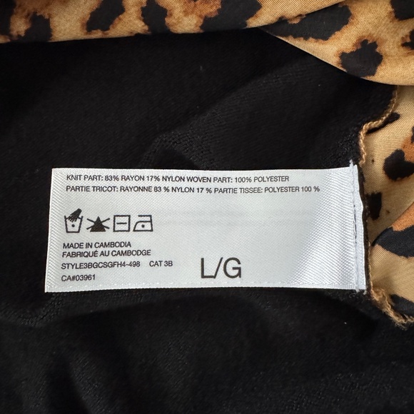 Alfred Sung - Black and Leopard Print Button Down Cardigan - Picture 7 of 8